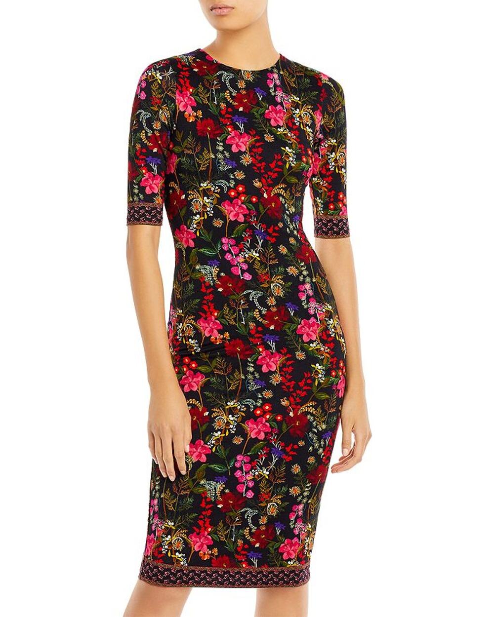 Alice + Olivia Floral Black Multicolor Delora Dress Size 2
